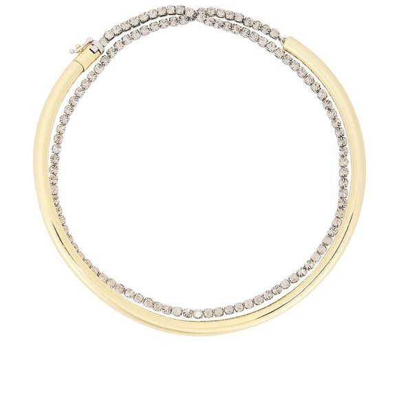 Demarson Talitha Necklace in Gold, Silver, & Crystal choker diamond - Picture 3 of 11